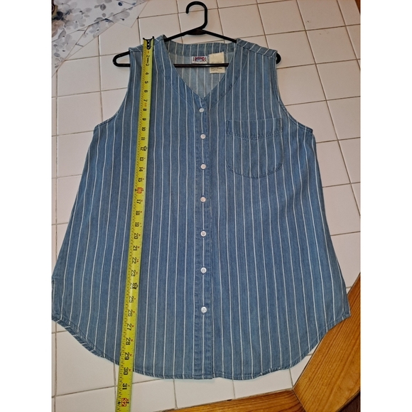 Backroad Blue Jeanswear women's stripe tank top size XL blue white sleeveless - Picture 5 of 10